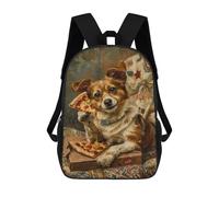 sinyumoney Dog Eating Pizza on Couch Backpack School Daypacks Business Backpack Water Resistant Bookbag for Camping Outdoor Adventures And Daily Travel 17inch