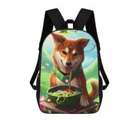 sinyumoney Dog Eating Ramen Backpack School Bag Water Resistant Travel Backpack Computer Bag for Teenage Girls Boys Women Men 17inch