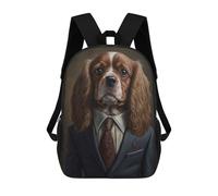 sinyumoney Dog in A Suit Children's Backpacks School Backpack 3D Printed Backpack for Kids Travel Rucksacks Book Bags Kids School Bag 17inch