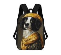 sinyumoney Dog in A Yellow Scarf Children's Backpack, 3D Printed School Backpack, Backpack for Boys Girls, Adjustable School Bag for Primary School 17inch