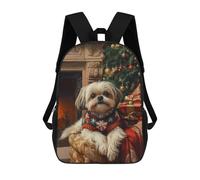 sinyumoney Dog in Christmas Sweater Shih Tzu Dog Christmas Art Backpack School Bag Large School Backpack for Boys for Teenage Girls Boys Women Men 17inch