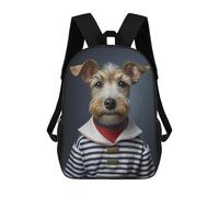 sinyumoney Dog in Sailor Outfit Backpacks Kids School Backpack School Bag 3D Printed School Bag for Boys Elementary And Middle School Students 17inch