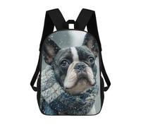 sinyumoney Dog in Scarf in Winter Snow Backpacks Kids Student Schoolbag,3D Printed Backpacks,Elementary And Middle School Students Backpacks for Boys Girls 17inch