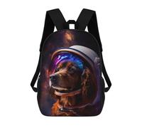 sinyumoney Dog in Space Helmet -5 School Backpack High Secondary School Bags Casual Backpack for Girls Boys Teenage 17inch