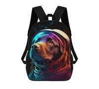 sinyumoney Dog in Space Helmet -8 School Bags Large Lightweight Casual Backpack for Camping Outdoor Adventures And Daily Travel 17inch