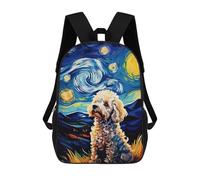 sinyumoney Dog in Starry Night Style 17 Inch Backpack School Bag Rucksack for Girls Boys Large Capacity Kids Back Pack Lightweight School Bags for Children Students