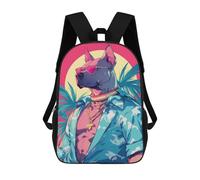sinyumoney Dog in Sunglasses And Hawaiian Shirt Backpack School Bag Business Durable Laptop Bag for Campus Outdoor Travel Sports 17inch