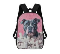 sinyumoney Dog in Toilet Paper Painting Pitbull Wall Print Children's Backpacks School Backpack 3D Printed Backpack for Kids Travel Rucksacks Book Bags Kids School Bag 17inch