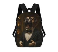 sinyumoney Dog in Tuxedo Singing The Opera Kids School Backpack School Bag 3D Printed School Bag for Boys Elementary And Middle School Students 17inch