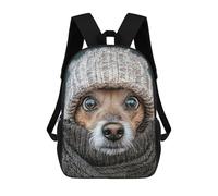 sinyumoney Dog in Winter Gear Rucksack Lightweight Casual Daypack School Backpacks- Perfect for Travel, Work And Daily Use 17inch