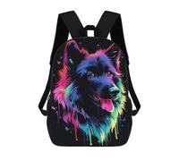 sinyumoney Dog Neon Animal Friend Pet School Bags Water Resistant Travel Backpack Computer Bag for School/Work/Travel 17inch