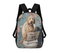 sinyumoney Dog on Toilet Reading Newspaper-1 School Backpack 3D Printed Children's 17inch Backpacks Bag Bookbag for Kids Boy Girl Book Bags Kids School Bag Travel Rucksacks