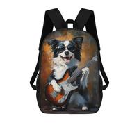 sinyumoney Dog Playing Guitar Art Print -1 School Bag 3D Printed Children's School Backpack Casual Fashion Travel Backpacks for Kids School Students 17inch