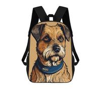 sinyumoney Dog Portrait with Blue Bandana 17inch School Bag 3D Printed Children's School Backpack Casual Fashion Travel Backpacks for Kids School Students