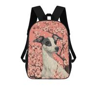 sinyumoney Dog Portrait with Cherry Blossoms Elegant Dog Wall Art School Backpack Work Business College School for Campus Outdoor Travel Sports 17inch