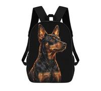 sinyumoney Dog Portrait with Golden Sparkles Backpack School Water Resistant Computer Rucksack for Boys/Girls/Teenagers 17inch