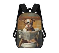 sinyumoney Dog Reading Newspaper on Toilet-10 School Backpack High Secondary School Bags Casual Backpack for Girl, Teen Girls 17inch