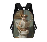 sinyumoney Dog Reading Newspaper on Toilet-11 Backpack School Bag Travel College Rucksack Backpacks for Girl, Teen Girls 17inch