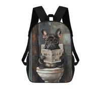 sinyumoney Dog Reading Newspaper on Toilet-30 Children's Backpacks School Backpack 3D Printed for Kids Travel Rucksacks Book Bags Kids 17inch School Bag