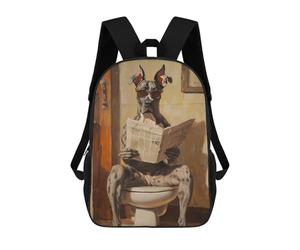 sinyumoney Dog Reading Newspaper on Toilet-35 Rucksack Water Resistant Travel Backpack Computer Bag for Teenage Girls Boys Women Men 17inch