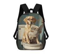 sinyumoney Dog Reading Newspaper on Toilet-40 Backpack School Bag Lightweight Casual Daypack School Backpacks for School/Work/Travel 17inch