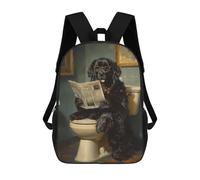 sinyumoney Dog Reading Newspaper on Toilet-46 Backpack School Bag Business Durable Laptop Bag for Boys/Girls/Teenagers 17inch