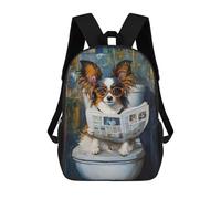 sinyumoney Dog Reading Newspaper on Toilet-48 School Backpack for Girls 17inch Casual Daypack Lightweight Rucksack Boy Girl Backpack for Middle School Students