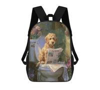 sinyumoney Dog Reading Newspaper on Toilet -6 Backpack School Work Business College School for Men, Women & Teenage Boys 17inch