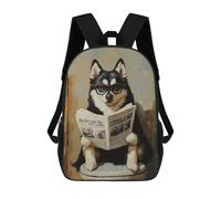 sinyumoney Dog Reading Newspaper on Toilet-65 School Bags Large Water Resistant Laptop Backpack - Perfect for Travel, Work And Daily Use 17inch