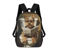 sinyumoney Dog Reading Newspaper on Toilet-72 School Bags Rucksack Casual Daypacks School Work Travel Bag for Teenage Girls Boys Women Men 17inch