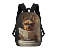 sinyumoney Dog Reading Newspaper on Toilet-73 School Backpack Fashion Stationery Backpack Waterproof Casual Daypacks for Men/Women 17inch