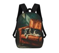 sinyumoney Dog Resting on Armchair Backpack School Daypacks Business Backpack Water Resistant Bookbag for Camping Outdoor Adventures And Daily Travel 17inch