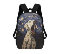 sinyumoney Dog Scream in Starry Night Backpacks Kids School Backpack School Bag 3D Printed School Bag for Boys Elementary And Middle School Students 17inch