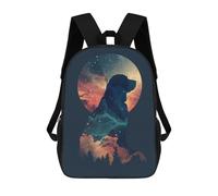 sinyumoney Dog Silhouette Galaxy School Backpack Travel College Rucksack Backpacks for Campus Outdoor Travel Sports 17inch