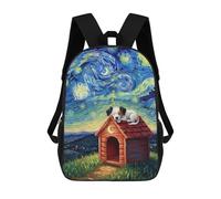 sinyumoney Dog Sleeping on Doghouse, Starry Night Backpack School High Secondary School Bags Casual Backpack for Men, Women & Teenage Boys 17inch