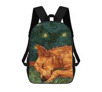 sinyumoney Dog Sleeping Under Starry Night Sky School Backpack 3D Printed School Bags Boys Girls Laptop Backpack for Kids/Students/Adults 17inch