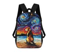 sinyumoney Dog Starry Night Beagle School Backpack Lightweight Schoolbag Dayback Bookbag College for Teenage Girls Boys Women Men 17inch