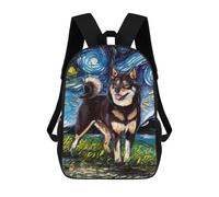 sinyumoney Dog Starry Night Shiba Inu School Backpack Daypacks Business Backpack Water Resistant Bookbag for Campus Outdoor Travel Sports 17inch