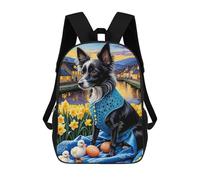 sinyumoney Dog with Eggs And Ducklings Rucksack Lightweight Casual Daypack School Backpacks for Teenage Girls Boys Women Men 17inch