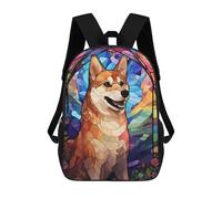 sinyumoney Doge Dog Stained Glass Rucksack Daypacks Business Backpack Water Resistant Bookbag for Men/Women 17inch