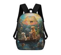 sinyumoney Dogs in A Boat Adventure Rucksack School Secondary High School College Backpack Travel for Teenage Girls Boys Women Men 17inch