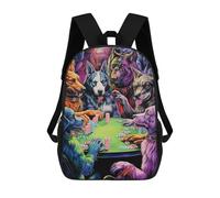 sinyumoney Dogs Playing Poker A Vibrant Artwork Backpack School Bag Large School Backpack for Boys for Camping Outdoor Adventures And Daily Travel 17inch
