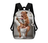 sinyumoney Dogue De Bordeaux Bathroom Rucksack Water Resistant School Bag Business Backpack for Men, Women & Teenage Boys 17inch