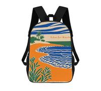sinyumoney Dolce Far Niente Beach Illustration Rucksack Secondary Causal Travel High School Bags for Boys/Girls/Teenagers 17inch