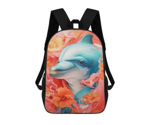 sinyumoney Dolphin Close Up Portrait School Backpack Lightweight Schoolbag Dayback Bookbag College for Teenage Girls Boys Women Men 17inch