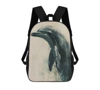 sinyumoney Dolphin Harmony Backpack School Bag Secondary Causal Travel High School Bags for School/Work/Travel 17inch