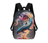 sinyumoney Dolphin in Abstract Colors Kids Children School Backpack Bookbags Casual Travel Rucksack Boys Girls Large Capacity Daypack 17inch