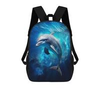 sinyumoney Dolphin Ocean Glide School Backpack Rucksack Casual Daypacks School Work Travel Bag for Camping Outdoor Adventures And Daily Travel 17inch