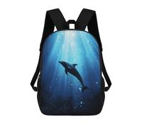 sinyumoney Dolphin Silhouette Underwater Backpack School Bag Business Laptop Rucksack Bag Unisex Casual Daypack for School/Work/Travel 17inch