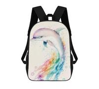 sinyumoney Dolphin Splash Kids Backpack 17 Inch School Bag 3D Printed Cartoon School Backpacks for Boys And Teenager School Students